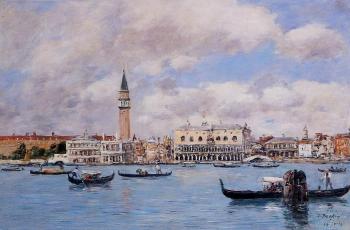 尤金 佈丹 Venice, the Campanile, the Ducal Palace and the Piazzetta 尤金 佈丹 Venice, the Campanile, the Ducal Palace and the Piazzetta